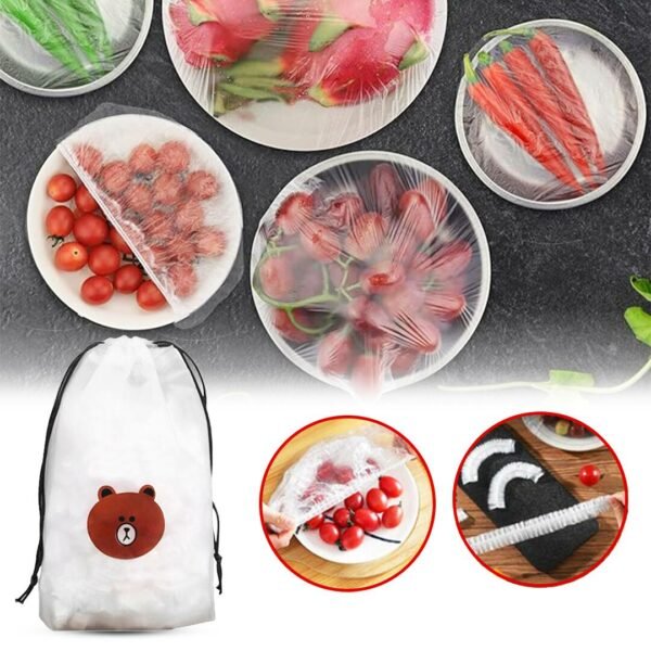 مجموعة أغطية لتخزين الطعام (100 قطعة)