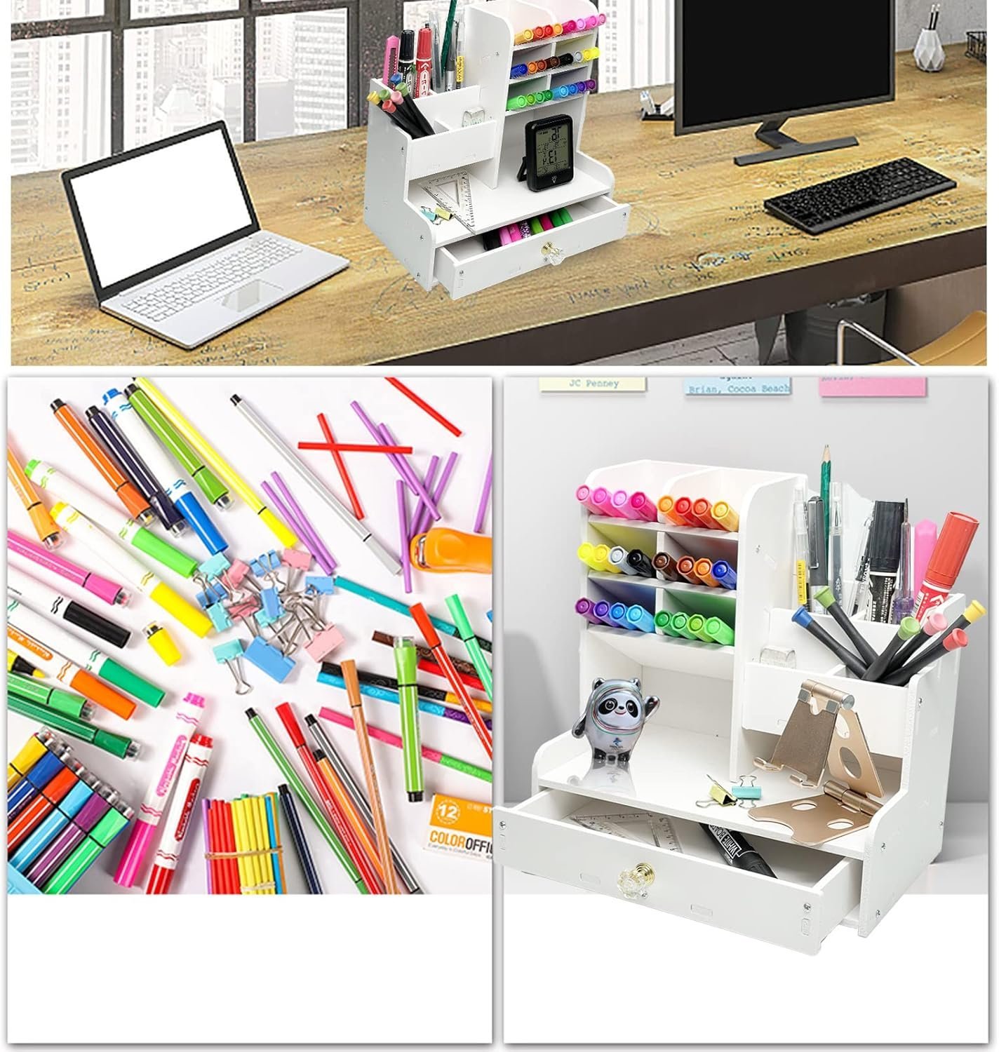 Organisateur de Bureau en PVC – 10 Compartiments - Image 5