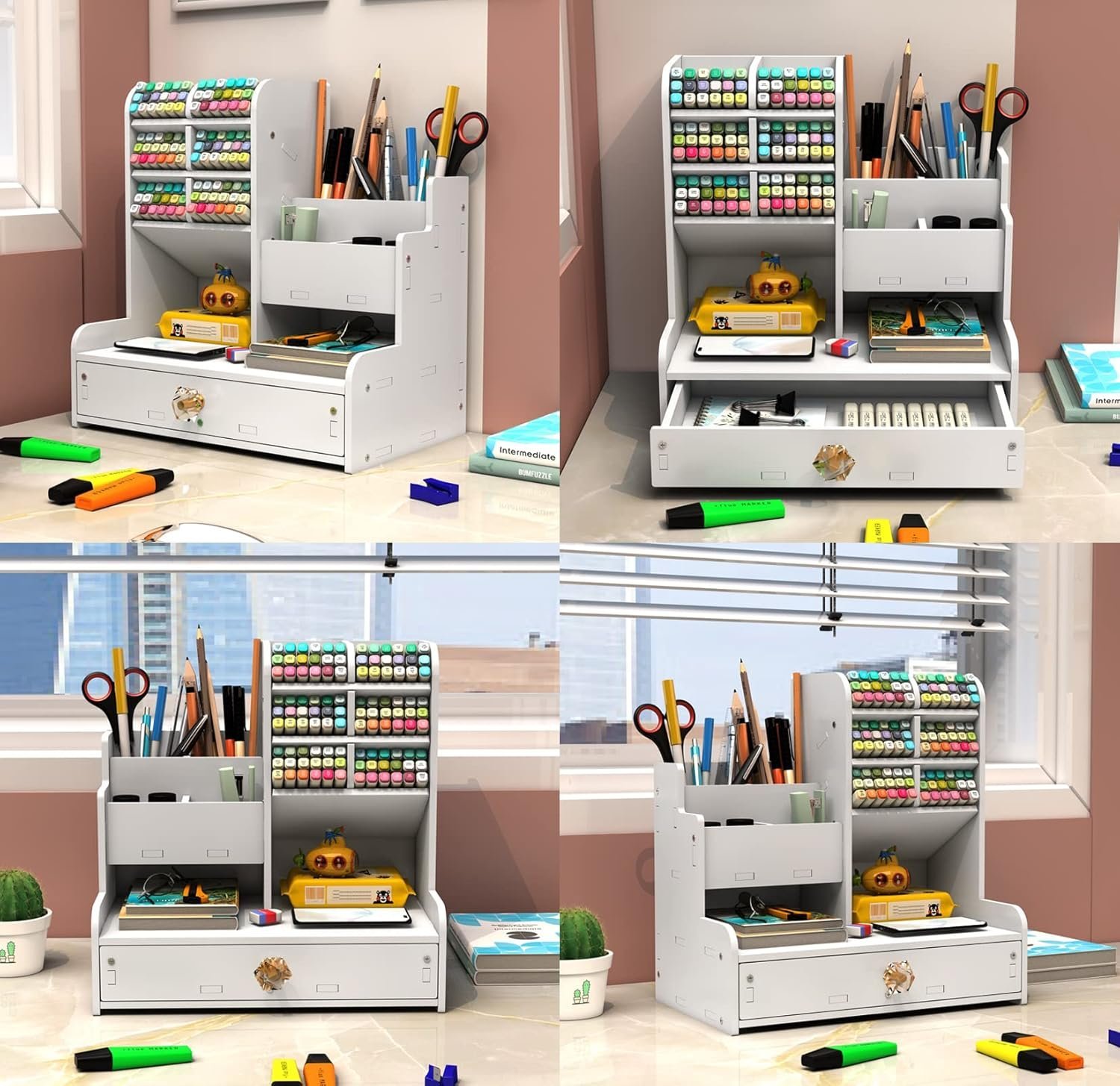 Organisateur de Bureau en PVC – 10 Compartiments - Image 6